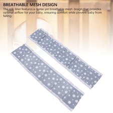 Crib Liner Anti Falling Baby Crib Bumper Mesh 2 Piece For Full Size Cribs