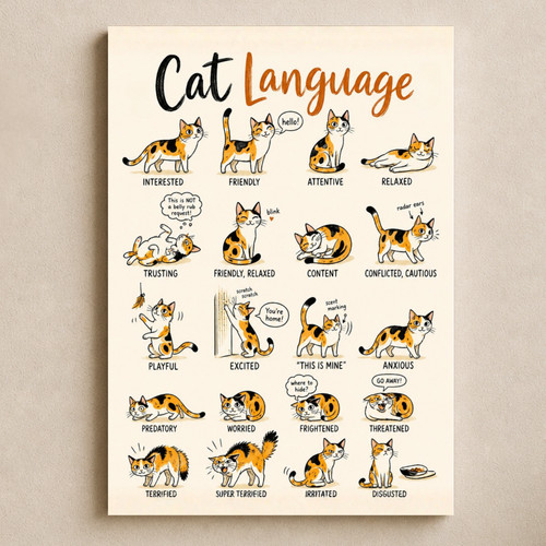 Cat body language - body, poster