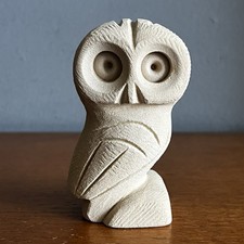 Vintage Owl of Athena Carved