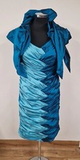 Veni Infantino blue suit 12/14 shift dress bolero MOB READ Mother of Bride