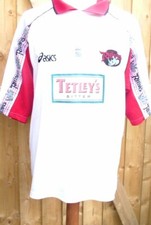 Leeds Rhinos ASICS 1999 TETLEYS Short Sleeve Away Shirt Ch  44/46inch 