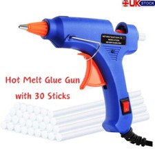 Hot Melt Mini Glue Gun Electric with 30 Adhesive Glue Sticks DIY Hobby Craft UK