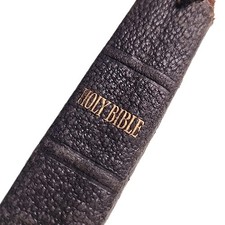 Holy Bible Old New Testament Leather Style Black Book