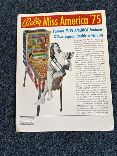 Bally bingo miss america 1975 - miss,