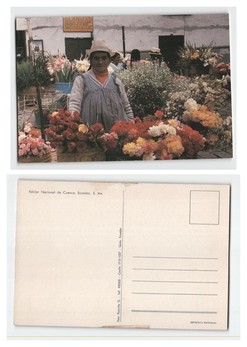 Postcard flower seller - -, at