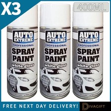 3 x WHITE GLOSS FINISH SPRAY