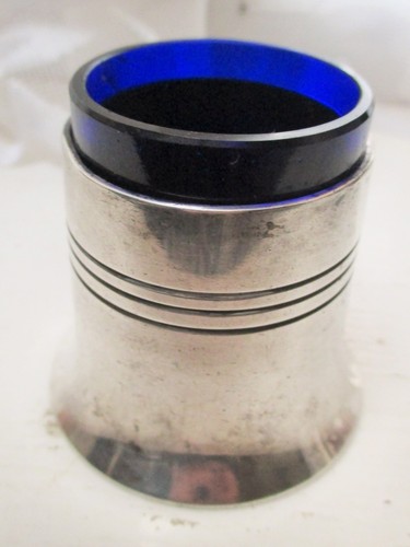Art deco silver plated salt - deco,