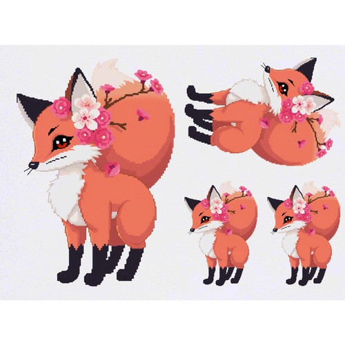 Cherry blossom fox - x, fox'