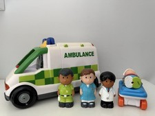 ELC Happyland Ambulance with Stretcher Figures Lights & Sounds Vintage 