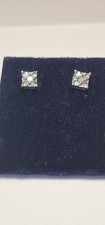 Sterling Silver And Genuine Diamonds .10 cttw Post Earrings, Unbranded
