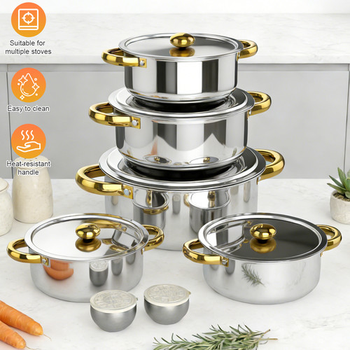 7pcs stainless steel - stainless, pots