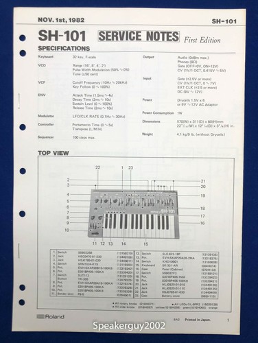 Original roland service - service, manual