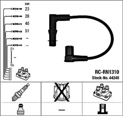 Black ignition cable kit - ignition, ngk