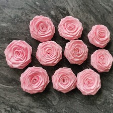 10x Satin Ribbon Roses Buds