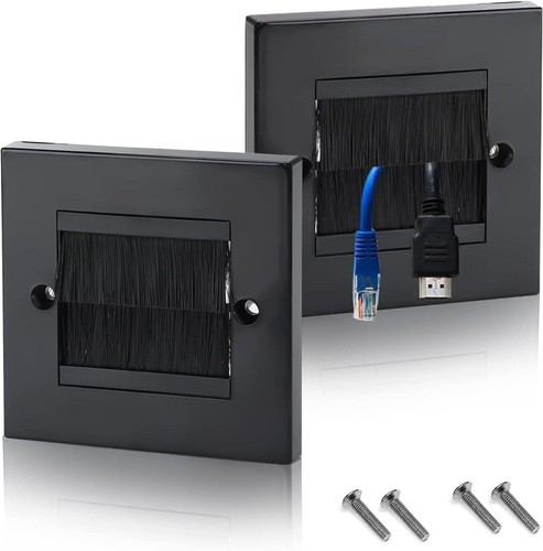 Brush wall plate pack cable - wall, plate,