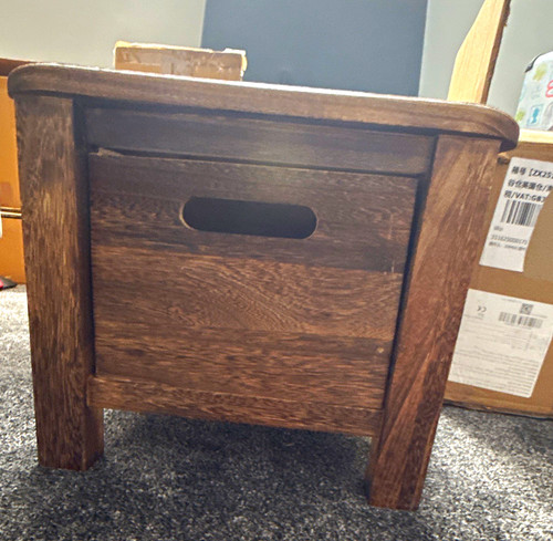 Dark wood brown wooden bedside - wood,
