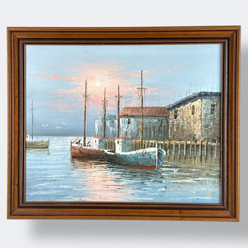 Coastal harbor boats - coastal, oil