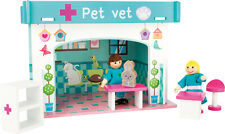 Small Foot Playhouse Animal Hospital | Wooden Toy Dollhouse Vet | Figures