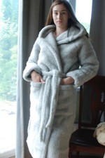 Wool Bathrobe with Hood Sheep