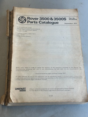 Rover 3500 3500s sep - sep, 1977