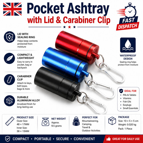 Portable pocket ashtray - portable,
