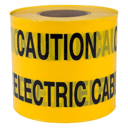 Yellow caution electric - "caution, cable