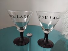 VINTAGE 1970S PAIR OF 'PINK LADY' COCKTAIL DRINKS GLASSES