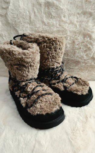 Ladies black suede fur - black,