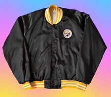 Vintage Pittsburgh Steelers NFL Varsity Jacket 90s Baseball Chalk Line P2P: 27”