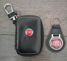 2 FIAT CAR KEYRING KEYFOB  POUCH