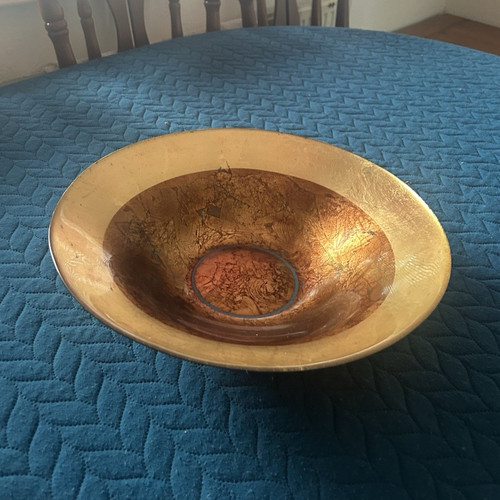 Round metal decorative bowl - metal,