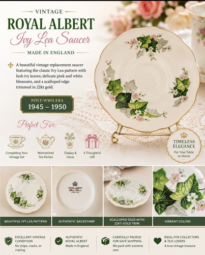 Vintage royal albert ivy lea - royal,