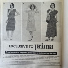 Prima Sewing Pattern  Dress Fit And Flare Size 6-24 UNCUT  Waisted or Smock