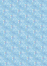 2 Sheets Baby Boy Born In 2025 Blue New Arrival Baby Wrapping Paper (PA - W114)