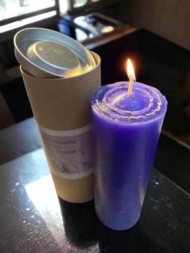 Lavender pillar candle - lavender, organic
