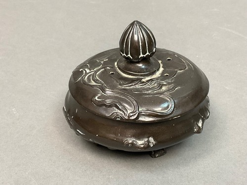 Bronzed spelter metal lidded - metal,