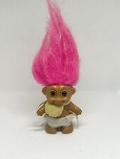 Original Vintage Pink Haired Baby Troll with Bib and Nappy - Russ
