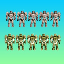 10Pcs MEGA Halo Construx T-60 Bloks Power Armor Mini Figure Bloks Green&Umber 