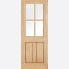LPD Internal Belize Oak 4 Light With Clear Bevelled Glass Doors 
