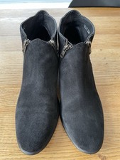 Women’s HUDSON black suede double zip ankle boots, EU40/UK7