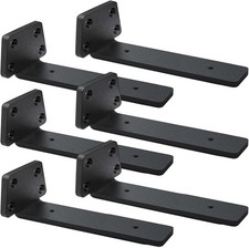 MLOQI 6 Pack 25cm Heavy Duty Shelf Brackets 5mm Thick Floating Wall Supports