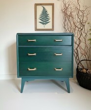 GPlan Mid Century Chest Of Drawers Hand Painted Green