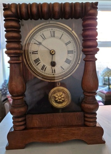Antique beech cased mantel - antique,