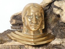 Cast Brass Red Indian Head American Mid Century Jennings Slot Machine Bandit