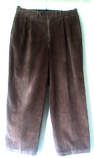 Marks and Spencer. Mens Vintage Mid Brown Corduroy Widish Leg Trousers. W32 L26