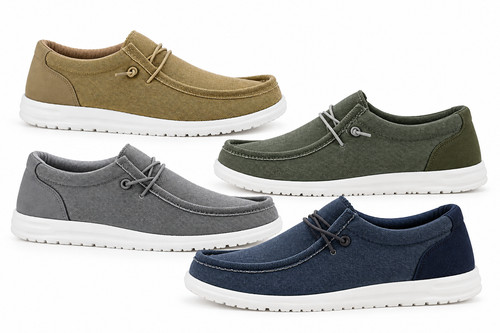 Men canvas boat - canvas, shoes