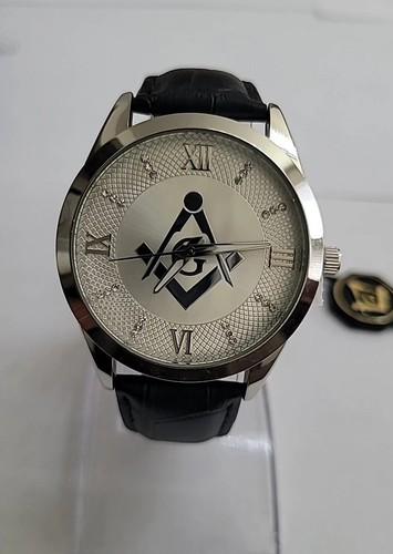 Masonic mens watch silver - mens, ,