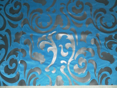 Designer curtain fabric blue - blue, /