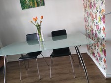  Glass table and 4 chairs excellent condition 160cm x 90 cm 