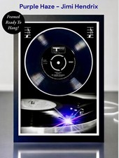 Jimi Hendrix 'Purple Haze' Framed Vinyl Single Record/Music Wall Decor/Fan Gift